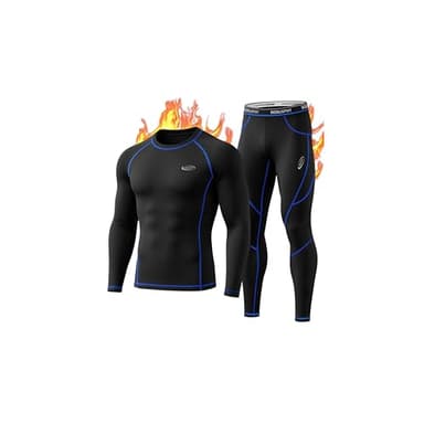 MOBIUSPHY Thermounterwäsche Herren, Funktionsunterwäsche Skiunterwäsche Winter Thermowäsche Set Warm Weich Funktionswäsche atmungsaktiv Thermo Unterwäsche Thermounterhemd Thermounterhose für Männer L