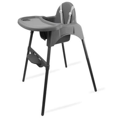 YIHAKIDS Hochstuhl Baby, 2-in-1 Kinderhochstuhl, Verstellbarer Kinderstuhl mit Tisch, Babystuhl Plastik, Kinder Essen Stuhl, Fütterungsstuhl Futterstuhl ab 6 Monate - 3 Jahre (max. 15 kg) - Dunkelgrau