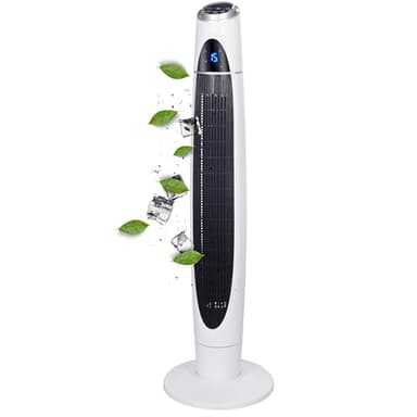 Echos Turmventilator | 3 Stufen | 3 Modi | 60 Watt | 8 Timer | Luftkühler | Fernbedienung | LED-Leuchten | Säulenventilator | Fan | Tower-Ventilator | Standventilator