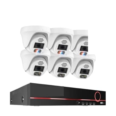 Ultra HD 8MP 4K POE-Sicherheitskamerasystem Zwei-Wege-Audio-Gesichtserkennung Vollfarb-Nacht H.265 CCTV-Videoüberwachungsset Bewegungserkennung(4T,8MP 8CH 6pcs Camera)