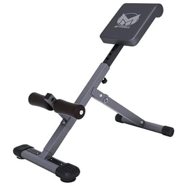 GYRONETICS® Hyperextension Rückentrainer - Klappbar, Höhenverstellbar, bis 120 kg, mit Gepolsterter Beinfixierung, Schwarz - Bauchtrainer, Römischer Stuhl, Rückenstrecker für Zuhause, Fitnessgerät