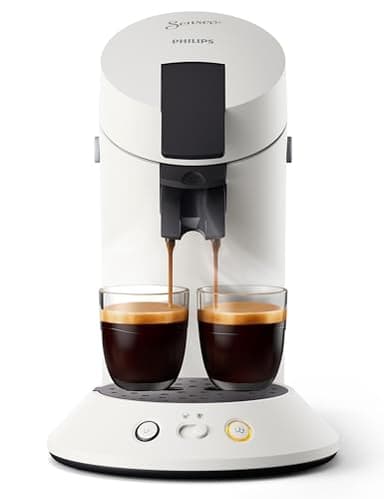 Philips Senseo Original Plus Kaffeepadmaschine – Coffee Boost Technologie, Kaffeestärkewahl, 0,7 L Wassertank, Direktstart- und Abschaltfunktion, Zwei-Tassen-Funktion, Sanfte Crema (CSA210/10)