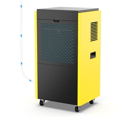 DAHTEC Bautrockner Luftentfeuchter Keller 90 L/Tag mit Integrierte Pumpe - Fläche 260 m²/650 m³ - 24Hr Timer Innenbereich Trocknungsgerät für Große Räume