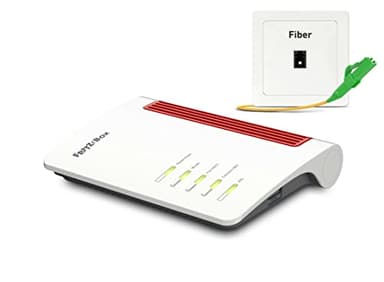 AVM Fritz!Box 5530 Fiber Edition International | Mesh Master | Wi-Fi 6 | 2400 Mbit/s (5 GHz) + 600 Mbit/s (2,4 GHz) | 2,5 Gigabit LAN | 4X gigabit-LAN | 2X USB 3.0 | AON + GPON