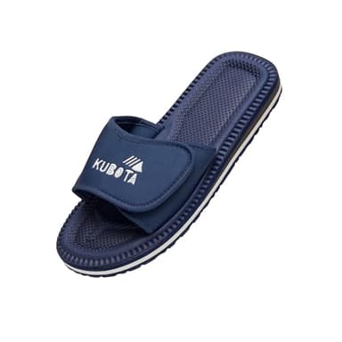 Kubota Badelatschen mit Klettverschluss Herren, Pantoletten, Hausschuhe, Badeschuhe für Strand, Badesandalen Sommer, Schuhe fur Dusch und Sauna - Dunkelblau 44