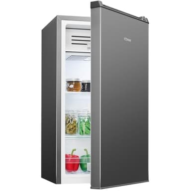 Bomann® Kühlschrank mit Frostfach | 83 Liter | energieeffizient, leise & kompakt | 0°C - 8°C, stufenlos regelbar | 2 Ablagen & Gemüsefach | LED Beleuchtung | Türanschlag wechselbar | KS 7257 inox
