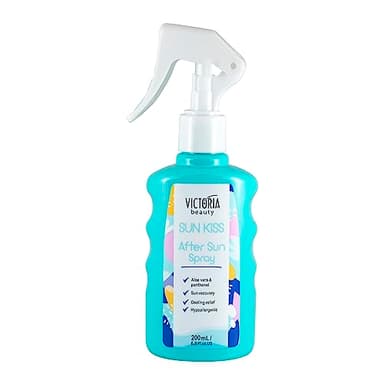 Victoria Beauty After Sun Spray mit Aloe Vera und Panthenol, kühlendes Gesichtsspray zur Hautpflege nach dem Sonnenbad, beruhigendes Pflegespray gegen Sonnenbrand, Feuchtigkeitsspray, 200ml