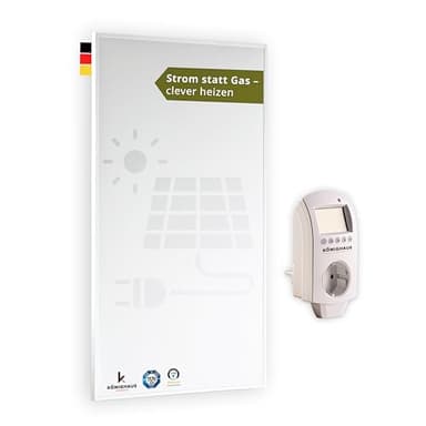 Könighaus Infrarot Wandheizung - 450 Watt inkl. Smart Thermostat - Infrarotheizung mit TÜV SÜD & 5 Jahren Garantie - Doppelter Überhitzungsschutz - Heizt Räume von bis zu 12 m² - Sofort einsatzbereit