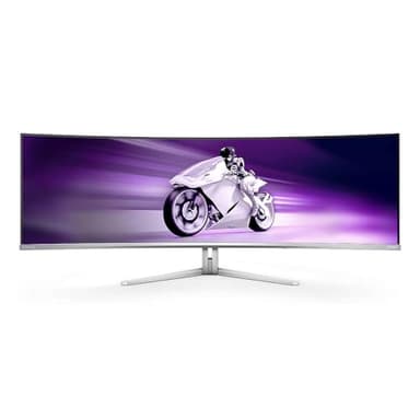 Philips Monitors Evnia 49M2C8900L - 49 Zoll DQHD OLED Curved Gaming Monitor, 144 Hertz, 0,03ms GtG, HDR400, Ambiglow (5120x1440, HDMI 2.1, DisplayPort 1.4, USB-C, USB Hub) Weiss