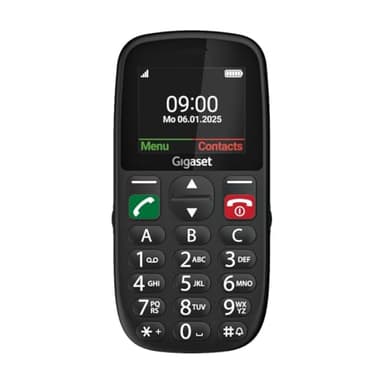 Gigaset GL395 Mobiltelefon – einfache Bedienung für Senioren, große Tasten & SOS-Notruftaste – Staub- & spritzwassergeschützt IP44 Schutzklasse – ohne Vertrag – 2,2 Zoll TFT-Farbdisplay, Schwarz