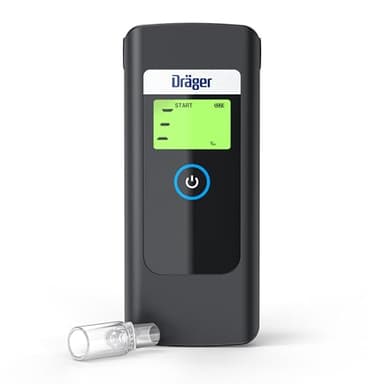 Dräger Alcotest 1000 Alkoholtester, Präzision in kompakter Form, enthält 6 austauschbare Mundstücke inkl. Aufbewahrungstasche, Staub- und Tropfwassergeschützer Promille-Tester