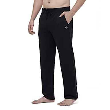 HMIYA Herren Jogginghose Baumwolle Sweathose Lange Atmungsaktiv Sporthose Yogahose Klassische Trainingshose mit Taschen(Schwarz,L)