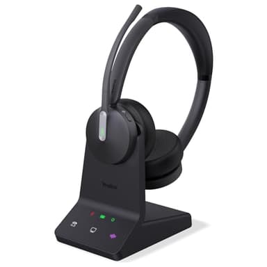 Yealink WH64 Wireless Headset mit Mikrofon,185 m Reichweite DECT & Bluetooth Dual Modus Kabelloses Headset with 3 Mikrofonen für Teams Zoom,Skype,UC,IP-Telefon, PC,32H Sprechzeiten