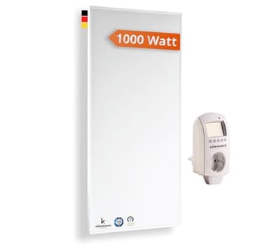 Könighaus Infrarotheizung - 1000 Watt - Eco Modell - Energiesparende Infrarot Wandheizung - TÜV SÜD - Elektroheizung mit Überhitzungsschutz - inkl. Thermostat