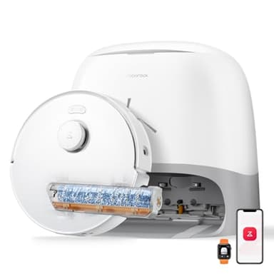 roborock Qrevo Curv 2 Flow Saugroboter mit Wischfunktion, SpiraFlow-Wischwalze mit Selbstreinigung, 20.000 Pa Saugkraft, Dual Anti-Tangle System, intelligenter Teppichschutz, All-in-One Dock