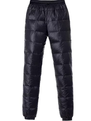 HOTIAN Herren Daunenhose Winter Warme Ultralight Gefüllte Thermohose Winddichte Skihose Outdoor Camping Isolierte Hose mit Reißverschlusstaschen