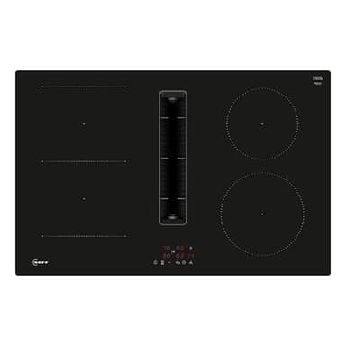 NEFF V58NBS1L0 N 50 Induktionskochfeld mit integriertem Dunstabzug 80 cm, Extrem Leise, Rahmenlos aufliegend, Touch Control, Combi Induction, Leicht zu reinigende Fettfilter, Powerstufe