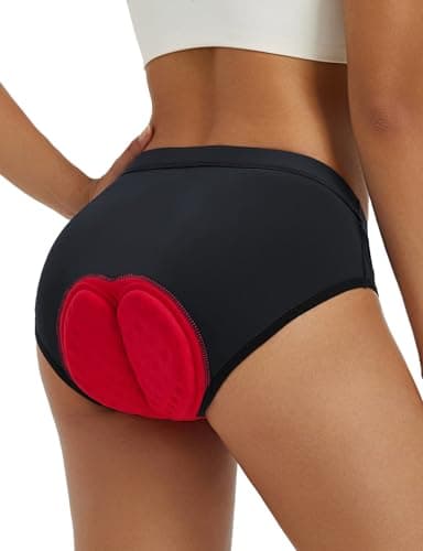 baleaf Radunterhose Damen Gepolstert Fahrrad Unterwäsche Fahrradunterhose Atmungsaktiv Radsportunterwäsche mit 4D Dicker Sitzpolster Schwarz L