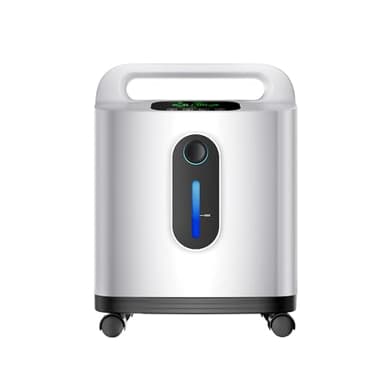ALLNIS Sauerstoffkonzentrator, 1-8 Liter/Minute einstellbare Konzentration 90% ± 3%, tragbarer Tragegriff für den einfachen Einsatz zu Hause auf Reisen (Universalräder, Anleitung in Deutsch)