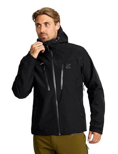 RevolutionRace Silence Proshell 3L Jacket, Herrenjacke, belüftete und wasserdichte Jacke für Wanderungen und andere Outdoor-Aktivitäten, Black/Anthracite 3.0, M