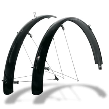 SKS GERMANY BLUEMELS Basic 26" 60MM Black Set Schutzblech-Set, Fahrradzubehör (aus robuster Sandwich-Konstruktion, ASR-Sicherheitssystem, V-Streben mit Festbrücken für Flexible Anpassung), schwarz