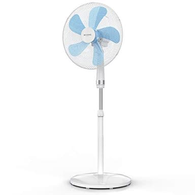 Brandson - Standventilator 50 W - Standlüfter 40 cm - Ventilator höhenverstellbar – Neigungswinkel 30° verstellbar - hoher Luftdurchsatz - 3 Geschwindigkeitsstufen – Oszillation 80° - weiß