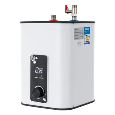 awolsrgiop Warmwasserspeicher 8L Untertisch Boiler 1500W, Durchlauferhitzer Klein, Warmwasserspeicher mit Thermostop-Funktion, Schnellaufheizung, für Küche & Bad, 24×24×35cm