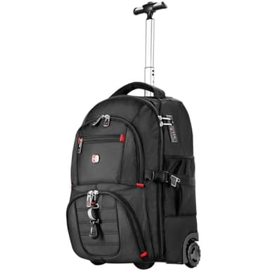 star cloud Extra Großer Trolley Rucksack mit Rollen Wasserfest, 18 inch-Laptopfach, 22,5x15x10 inch, 55L, Ideales Handgepäck für Wochenendreisen, College, Arbeit - Reiserucksack mit Rollen