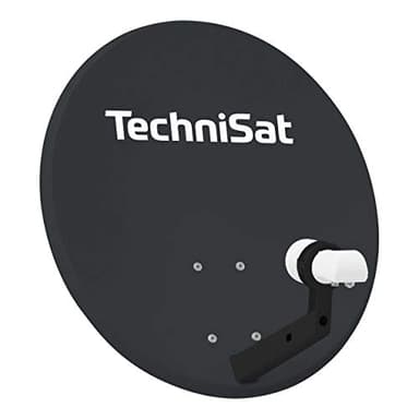 TechniSat TECHNITENNE 60 Satelliten-Schüssel für 2 Teilnehmer (60 cm digital Sat Anlage, Komplettset aus Antenne mit Masthalterung und Universal-Twin-LNB) anthrazit