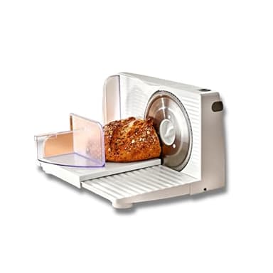 3 PAGEN® Elektrischer Allesschneider & Brotschneidemaschine mit 150 W, Schnittstärke 0-15 mm, 170 mm Edelstahlmesser – Schneidet Brot, Wurst, Käse, Fleisch. Platzsparend klappbar & rutschfeste Füße