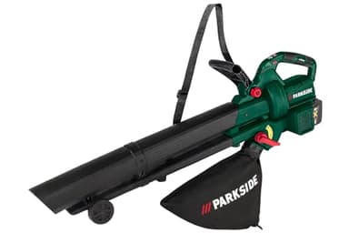 Parkside Akku-Laubsauger und Laubbläser PLSBA 40-Li A1, 40V, max. 210 km/h Luftgeschwindigkeit, 40L Fangsack, Häckselfunktion 15:1, OHNE AKKU & Ladegerät, kompatibel mit X20V Team