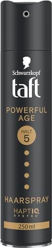 Schwarzkopf Taft Haarspray Powerful Age (250 ml), Haltegrad 5 Haarstyling, Haarspray für feines und dünner werdendes Haar, Fülle für feines Haar, Vegane Formel*