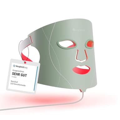 Nanoleaf LED-Lichttherapie-Gesichtsmaske, 7 gezielte Lichtmodi, tragbare Rotlichtmaske mit NIR-LEDs, hautfreundliches Silikon & Augenschutz, 5-10 Minuten Schnellbehandlung, Infrarot wiederaufladbar