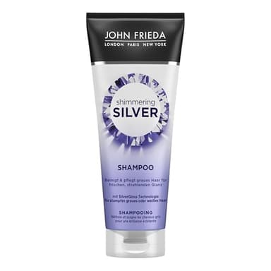John Frieda Shimmering Silver Shampoo - Inhalt: 250 ml - Reinigt und pflegt graues Haar - Für frischen, strahlenden Glanz