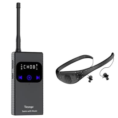 Tayogo MP3 Player Schwimmen – wasserdichte In-Ear Kopfhörer für Spotify & Audible, Drahtloser Sender für Schwimmtrainer-Kommunikation, Unterwasser Kopfhörer mit MP3 Player Funktion, IPX8