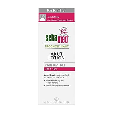 Sebamed Trockene Haut Urea Akut 10% Lotion parfumfrei 400 ml mit Spender, Feuchtigkeits- , lindert Spannungsgefühl, langanhaltender Schutz vor Austrocknung, für Damen und Herren