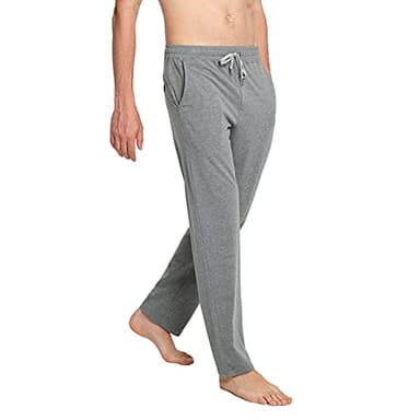 MaaMgic Herren Leichte Yogahose Jogginghose Baumwolle atmungsaktiv Trainingshose, Hellgrau, L