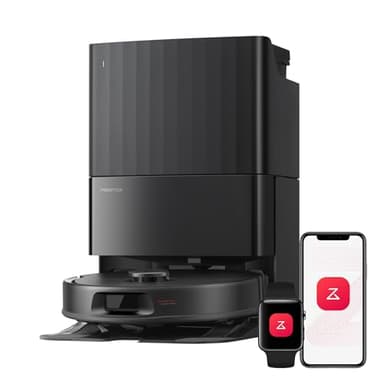 roborock Qrevo S Pro Saugroboter mit Wischfunktion, verbessert von QV 35A, 18.500 Pa, 75 °C Heißwasser-Moppreinigung, Anti-Tangle System, Reactive Tech Hindernisvermeidung, All-in-One Dock (Schwarz)