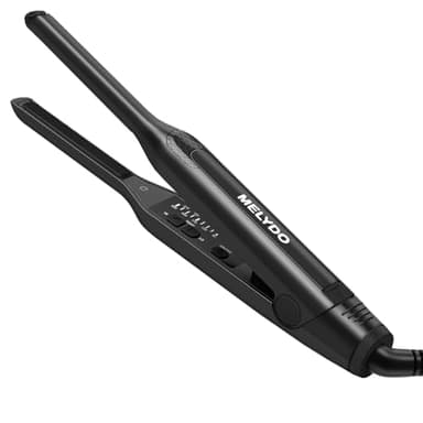 MELYDO Mini Glätteisen Für Kurze Haare, 2 in 1 Haarglätter und Lockenwickler für Glätten und Locken, Schwimmplatte mit Turmalin-Keramikbeschichtung, 90-220°C 15S Schnelle Erwärmung, Duale Spannung