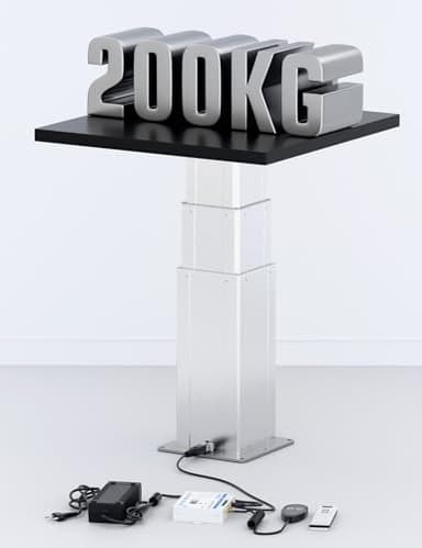 DIHOOL Elektrische Hubbeine 200kg Tragkraft Höhenverstellbar 370-765MM Teleskop Tischgestell Werkstatt Tisch WLAN Fernbedienung Handsteuerung für Werkstatt Wohnmobil Büro