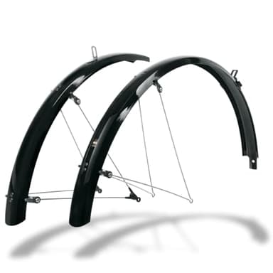 SKS GERMANY BLUEMELS Basic 26" 53MM Black Set Schutzblech-Set, Fahrradzubehör (aus robuster Sandwich-Konstruktion, ASR-Sicherheitssystem, V-Streben mit Festbrücken für Flexible Anpassung), schwarz