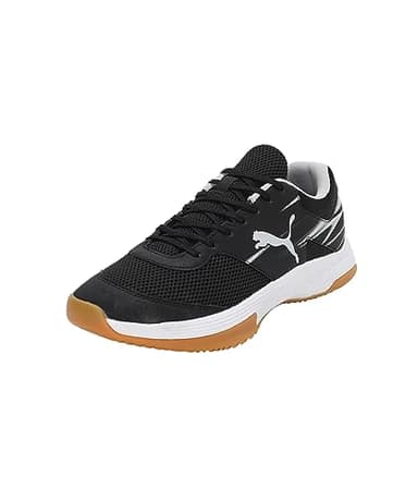 PUMA Herren Varion Ii Indoor Court Shoe, Puma Black Cool Light Gray Yellow Blaze Gum, 40.5 EU