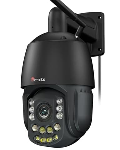 Ctronics 4K 30X 3D Optischer Zoom Überwachungskamera Aussen WLAN, 180m Nachtsicht, Auto Tracking & Zoom, Personen-/Fahrzeug-/Tier-Erkennung, 2,4/5GHz, 256GB TF Card/FTP/Cloud, Farbnachtsicht (schwarz)