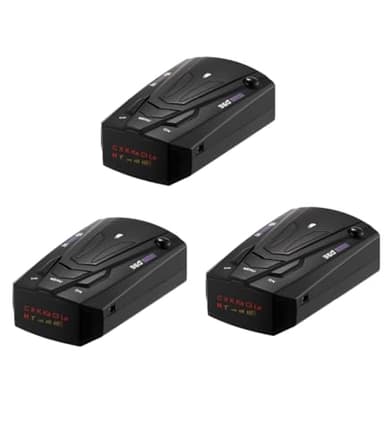 3 Stück Radarwarner Für Auto,Hochreichweiten-Blitzerwarngerät Mit 360° Schutz & Sprachansagen Für Fahrzeuge Elektronischer Geschwindigkeitsmesser, Blitzerwarner, Schwarz