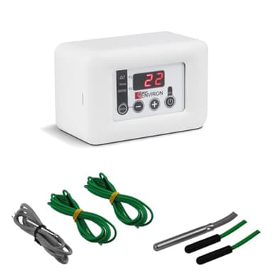 ENVIRON– TC110 Solarsteuerung mit Fühler Set | 3 Anlageschemen | Regler Temperaturdifferenzregler Pool Solarthermie Steuerung Anlage thermische Solaranlage Warmwasser Solarregler Solar