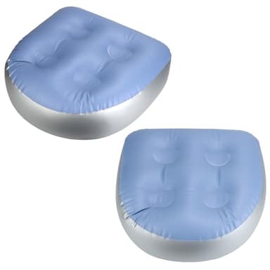 QWORK® 2 Stück Aufblasbares Sitzkissen, Aufblasbare Sitzerhöhung mit 4 Saugnäpfen, für Spa, Pool