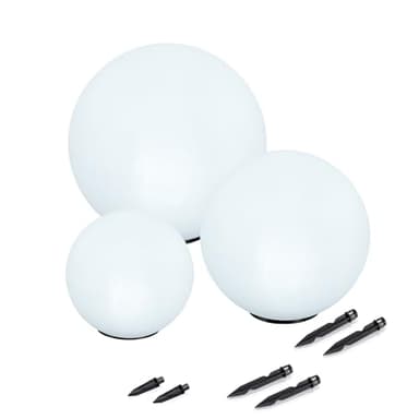 Esotec Solarkugeln Basic, multicolor, 3er Set, 7 Leuchtfarben, Farbwechsel, 20+30+40cm, Akku, Solarmodul, Leuchtkugeln Garten, LED Gartenkugeln, Solarlampen für außen, winterfest, wetterfest, 102614