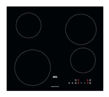 AEG Induktionskochfeld autark 60cm, 4 Zonen in verschiedenen Größen mit 4x Power-Funktion für schnelles Kochen, 10 Stufen, Rahmenlos, Touch-Bedienung, Kindersicherung, aufliegend, IB6420ACB