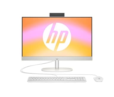 HP All-in-One Desktop-PC |23,8" FHD Display | AMD Ryzen™ 5 7520U | 8 GB DDR5 RAM | 512 GB SSD | AMD Radeon™-Grafikeinheit | Windows 11 Home | Weiß