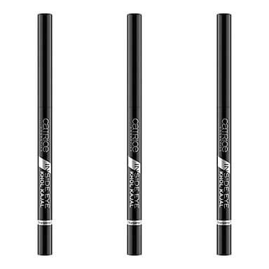 Catrice Inside Eye Khol Kajal, schwarz, Kajalstift Nr. 010 Black Is The New Black, 3er Pack (3 x 0,3g), Kohle, Make up
